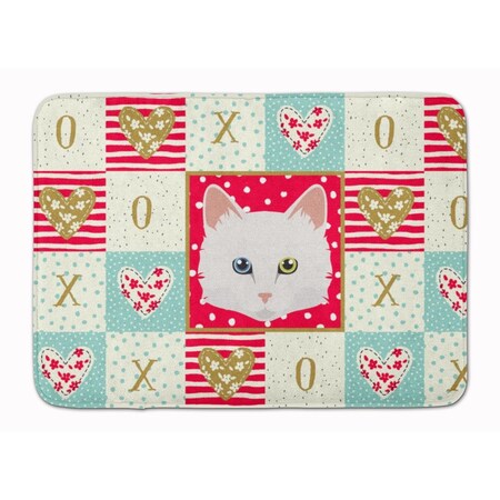 Carolines Treasures 19 x 27 in. Turkish Angora Cat Love Machine Washable Memory Foam Mat CK5175RUG